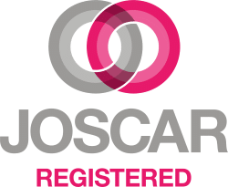 JOSCAR Registered logo with overlapping pink and grey circles.